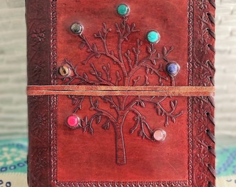 Brown Leather Journal Tree Of Life with 200 Pages