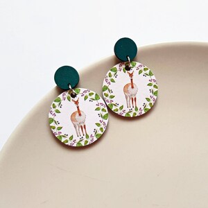 Orecchini di lama fatti a mano, gioielli con illustrazioni in legno e carta, graziosi gioielli di lama, orecchini di alpaca, gioielli vistosi, regali unici per lei