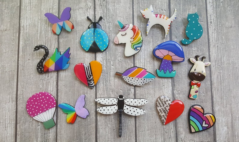 hand painted brooch broken heart backpack pins Large wooden heart heart shaped pin wood shawl pin modernist brooch cloak pin