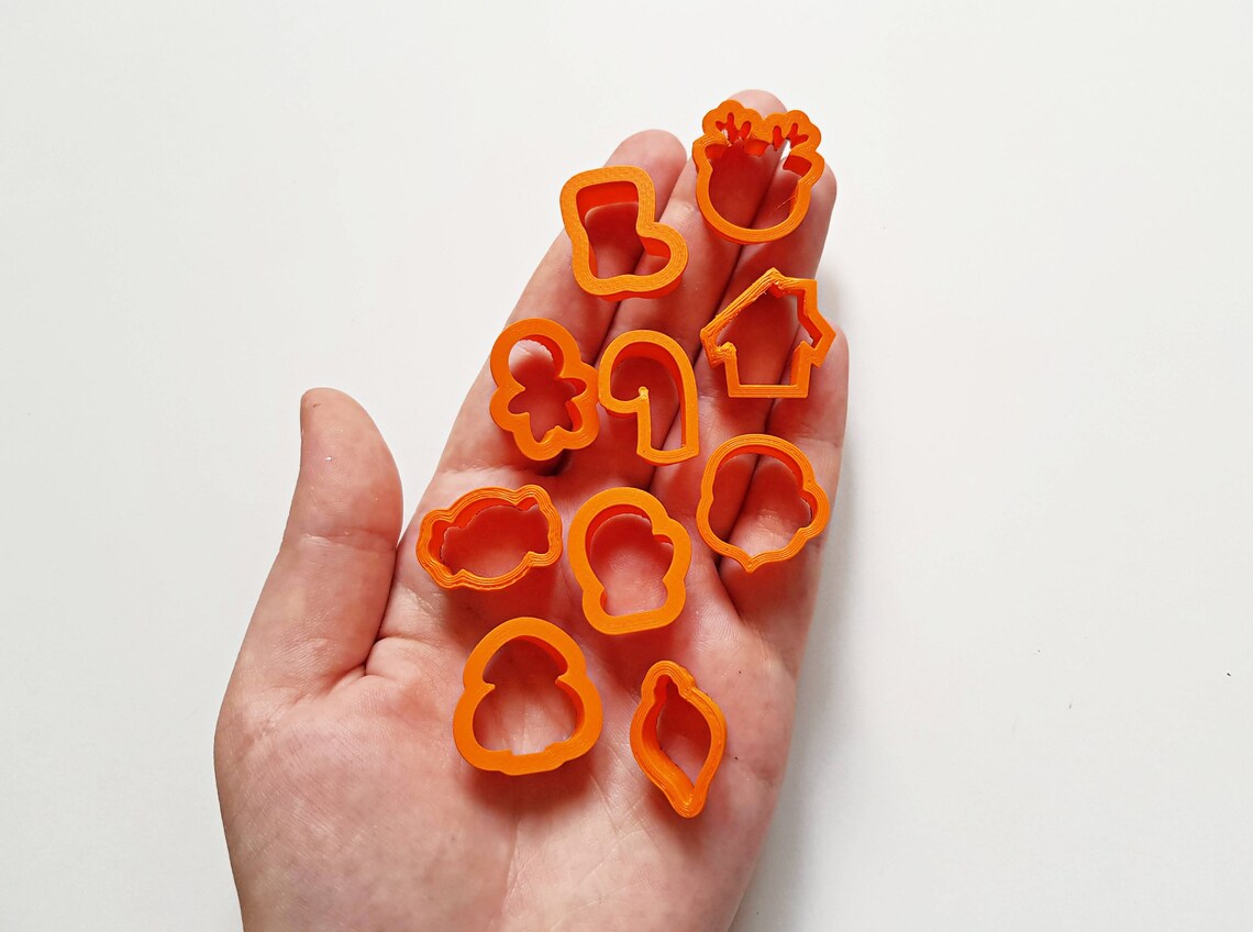 Christmas mini clay cutters polymer clay cutters 3d printed Etsy
