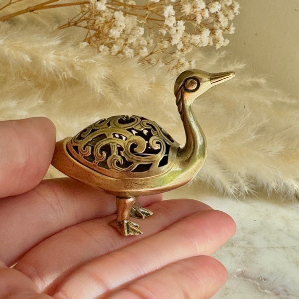 Antique style brass Bird incense burner, creative incense burner, spiritual incense burner, small duck ornaments