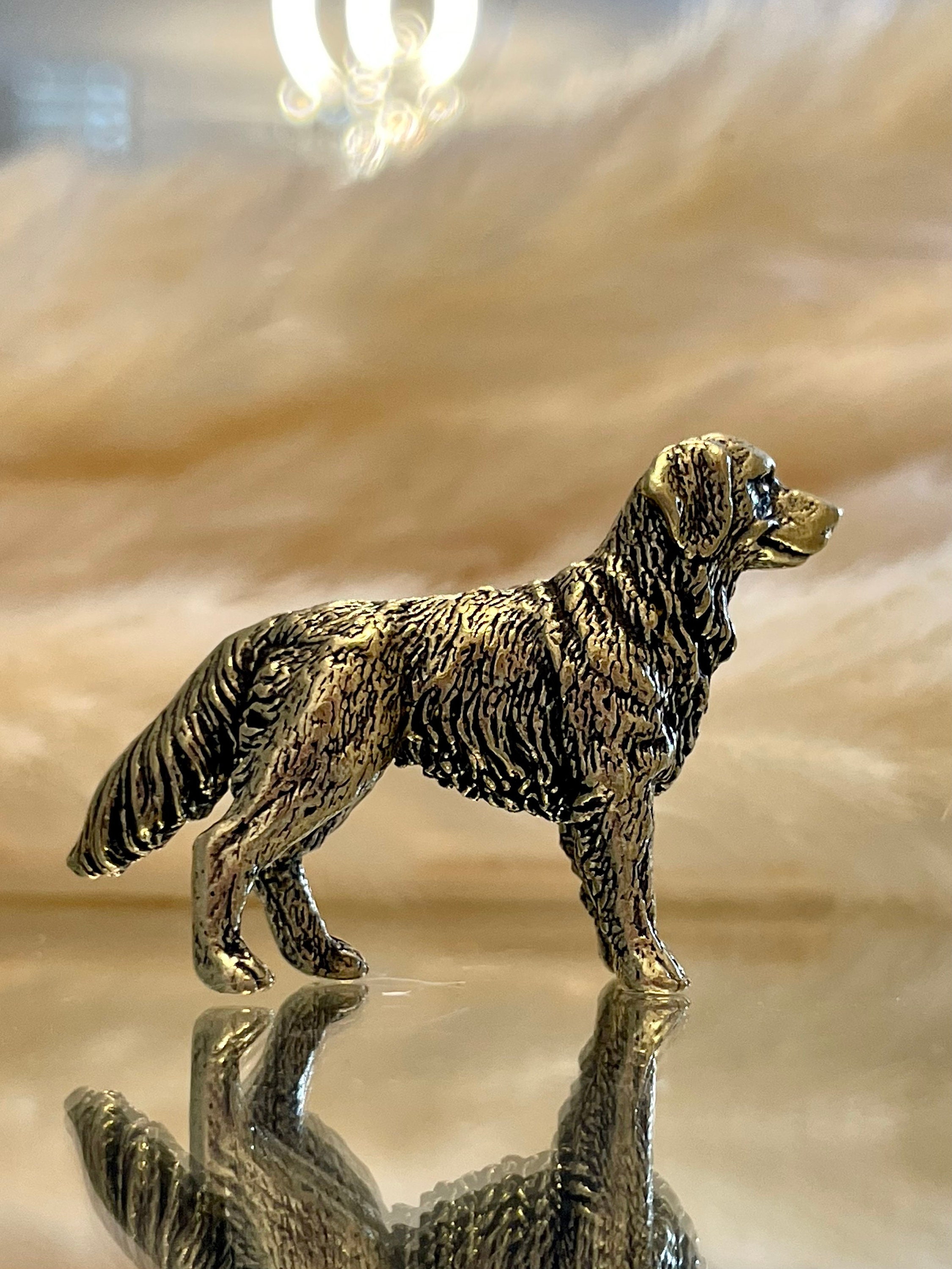 Golden Retriever Fine Workmanship Solid Brass Figurine Golden Retriever Fine Workmanship Solid Brass Figurine