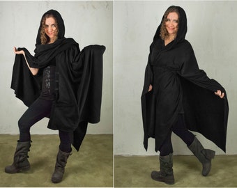 Star Wars Sith Unisex Costume Robe Surdimensionné Kimono | Jedi Cosplay Cape d'épaule grande taille Kimono tunique à capuche Goth Vampire Cape Cosplay