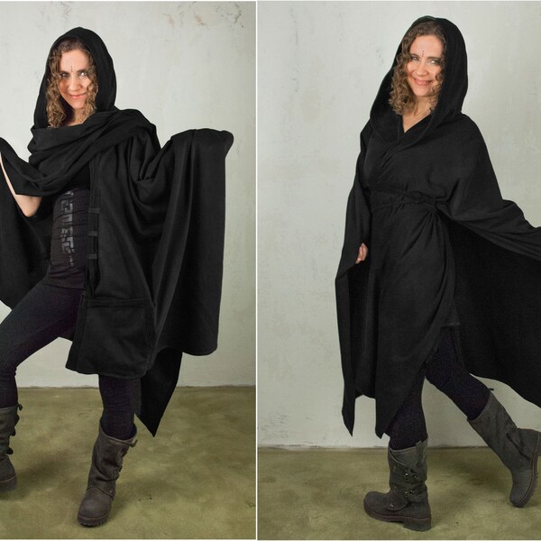 Star Wars Sith Unisex Costume Robe Surdimensionné Kimono | Jedi Cosplay Cape d'épaule grande taille Kimono tunique à capuche Goth Vampire Cape Cosplay