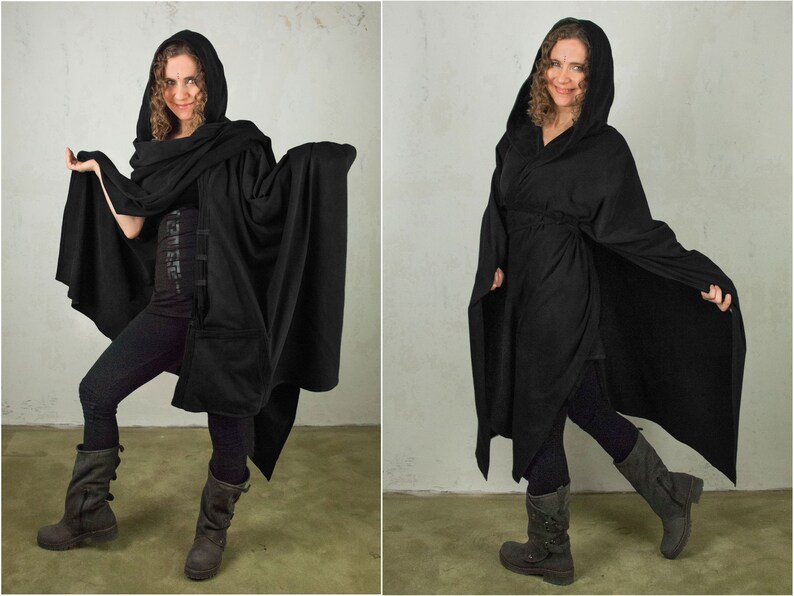 Star Wars Sith Unisex Costume Robe Oversized Kimono | Jedi Cosplay Shoulder Cape Plus size Kimono Hooded Tunic Goth Vampire Cape Cosplay 