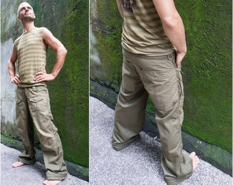 Army Baggy Cargo Pants for Men and Unisex Cyberpunk Trousers Rave Outfit Climbing Wear Mountain Gear Accessory Gift for Him durable comfy