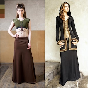 Elven maxi lange rok, combinatie voor festivalkleding pixiekleding cyberpunk vrouwen streetwear eenvoudige rechte jurk met verstelbare lengte
