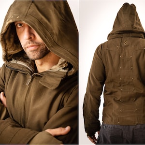 Men Winter Bomber Jacket Men Dystopian Jedi Star Wars devideable Soft Inside Fleece Zip Jumper Post cosy Lining Rave Wear Motorcylce Jacket