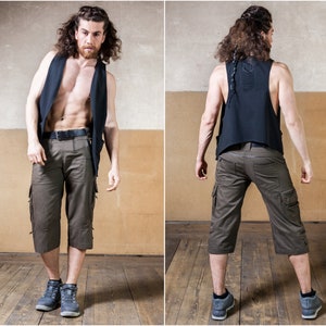 Pantalones Cargo Camisa para Hombre y Pantalones Militares con muchos bolsillos, Ropa de Festival y Traje Rave y Pantalones de Trabajador Militares