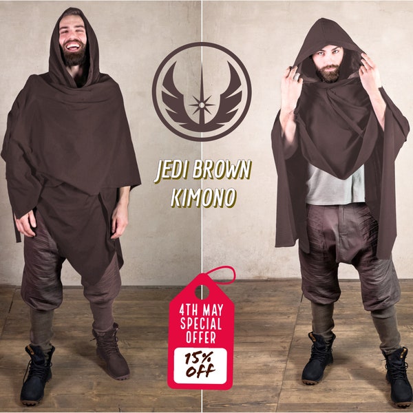 Robe de moine kimono cosplay Star Wars druide et tunique viking pour Rebels Jedi Star Wars | Tunique médiévale Cardigan Cape Viking Cosplay Haori Ewok