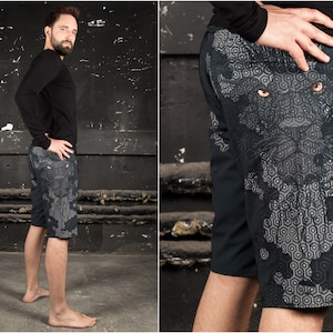 Festival Swimming Shorts with Cyberpunk Lion Print Surf Shorts and Digital Art Print Board Shorts