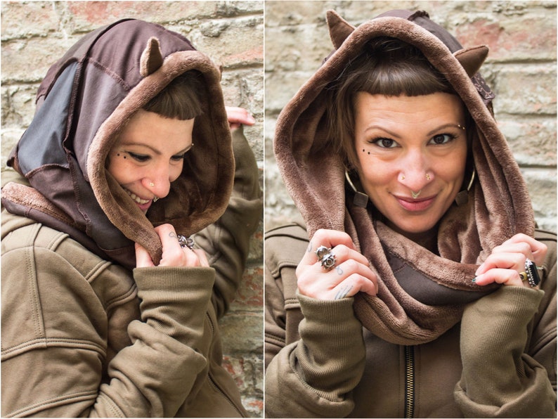 Soft Fleece Scarf Cat Hood With Cat Ears With Very Soft Fleece Etsy