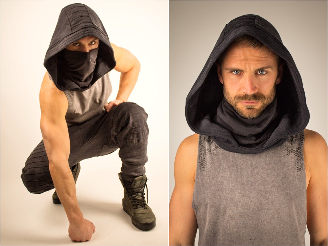 Medieval Hooded Cape Face Mask for Grey Jedi Ranger Cosplay Star Hoodie ...