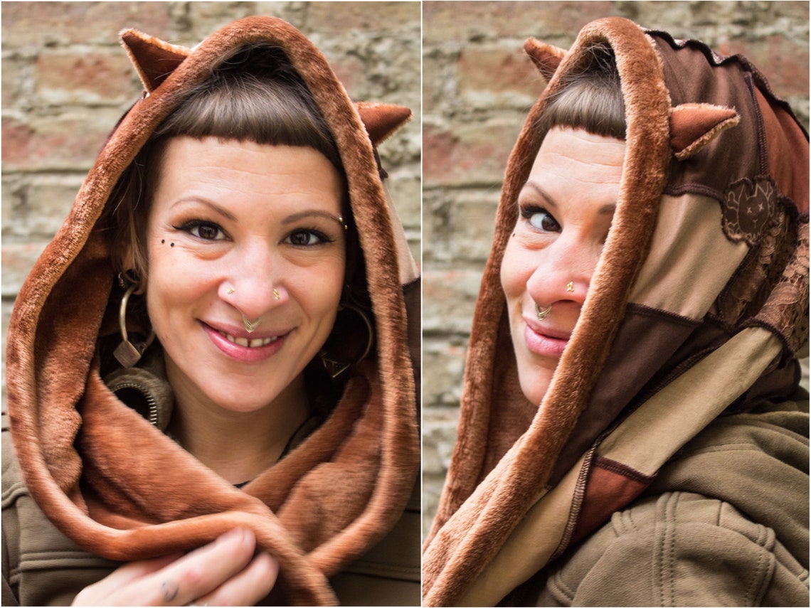 Oversized Cat Hood With Cat Ears With Very Soft Fleece Soft Etsy