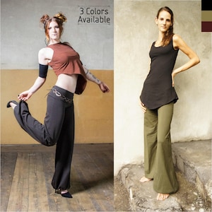 Harem Pants Women Pixie Clothing with wide legs also for Yoga Workout Pants and Ninja Wear Boho Pants Aladinia