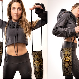 Sacred Geometry Bottle Bag | Festival Accessory, Water Bottle Holder