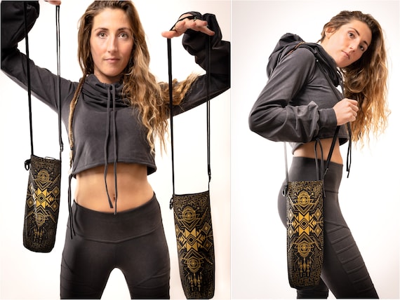 Sacred Geometry Bottle Bag | Festival Accessory, Water Bottle Holder