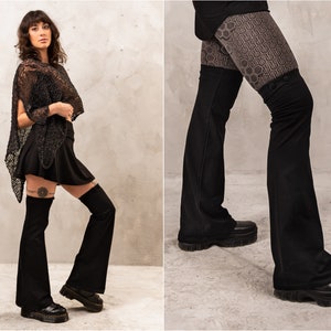 Beenwarmers voor Wednesday Addams Cosplay Goth Stulpen Tigh High Leg verstelbare bootcut vrouwen beenmanchetten Cybergoth kostuum Sith Rave Wear