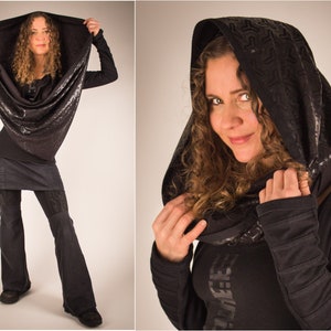 Hooded Head Wrapping Scarf Goth Hoodie | Dark Mori gothic Ninja Neck Scarf Samurai Cosplay Womens Winter Shawl Designer Wraps versatile Tube