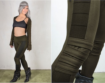 Forest Cyberpunk Leggings Rave Outfit Sacred Geometry Trouser black Print Rave Wear Women Leggings Yoga Pant Post Apocalyptic Pattern Tights