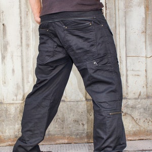 Mens Baggy Cargo Pants Goth Techwear Alternative Mens Clothing Cyberpunk Multi Pocket Trousers | Dark Miltary Cyberpunk 2077 Goth Cosplay image 8