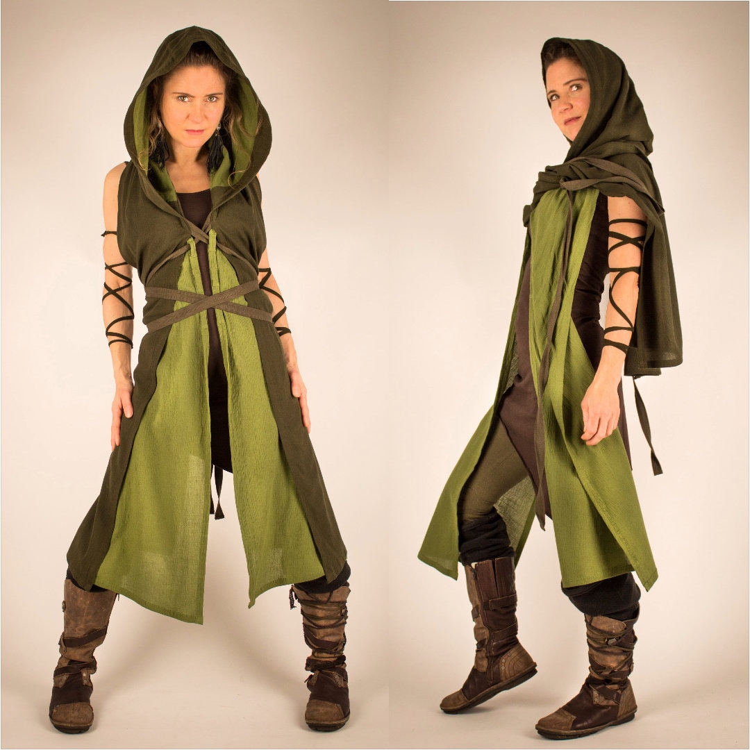 Star Wars Rey Forest Witch Cosplay Costume Jedi Kimono Tunic Dungeon ...