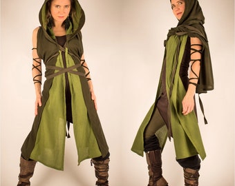 Star Wars Rey Forest Witch Cosplay Costume Jedi Kimono Tunic Dungeon and Dragons Gift Wear Elfen Assassins Gear Hooded Cape Coat DnD