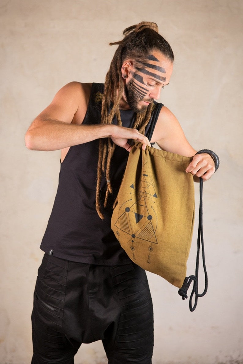 canvas backpack with inside pockets beach bag Drawstring Backpack Backpack Tron Army Vegan Backpack