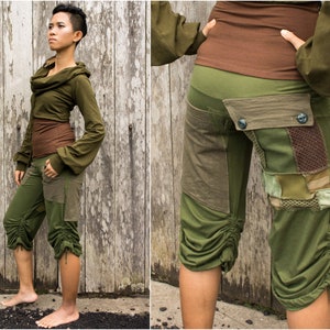 Elven Clothing Gypsy Hose und Patchwork Frauen Hose für Rave Wear und Festival Kleidung Ronja Pant
