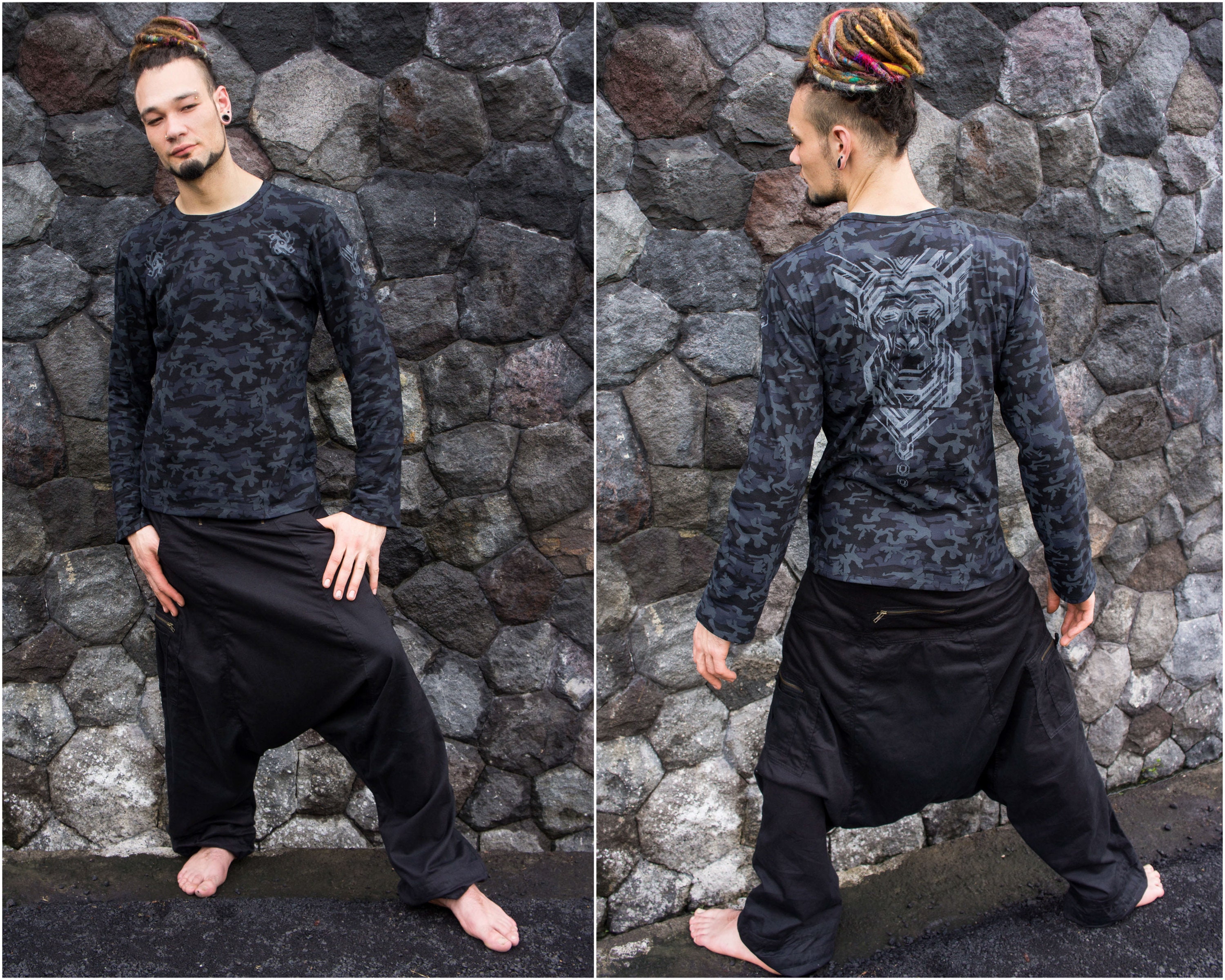 Samurai Harem Pants Men Ninja Unisex Pumphose Drop Crotch Samurai Harem Pants Men Ninja Unisex Pumphose Drop Crotch