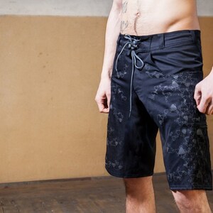 Post Apocalyptic Basketball Shorts and Beach Wear with Sacred Geometry LSD Print Mens Festival Shorts Domi image 4