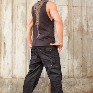Mens Baggy Cargo Pants Goth Techwear Alternative Mens Clothing Cyberpunk Multi Pocket Trousers | Dark Miltary Cyberpunk 2077 Goth Cosplay image 4