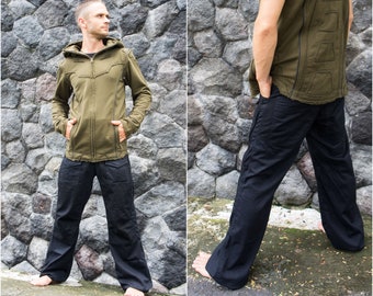 Cargo Pants Men Army Utility Trousers with many Zipper Pockets Cyberpunk Rave Outfit Outdoor Climbing Military Wear endurable Secret Bags