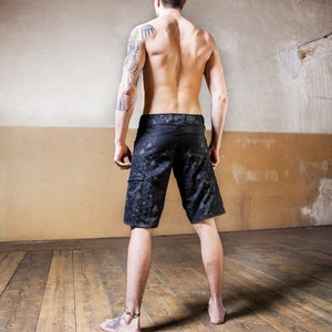 Post Apocalyptic Basketball Shorts and Beach Wear with Sacred Geometry LSD Print Mens Festival Shorts Domi image 2