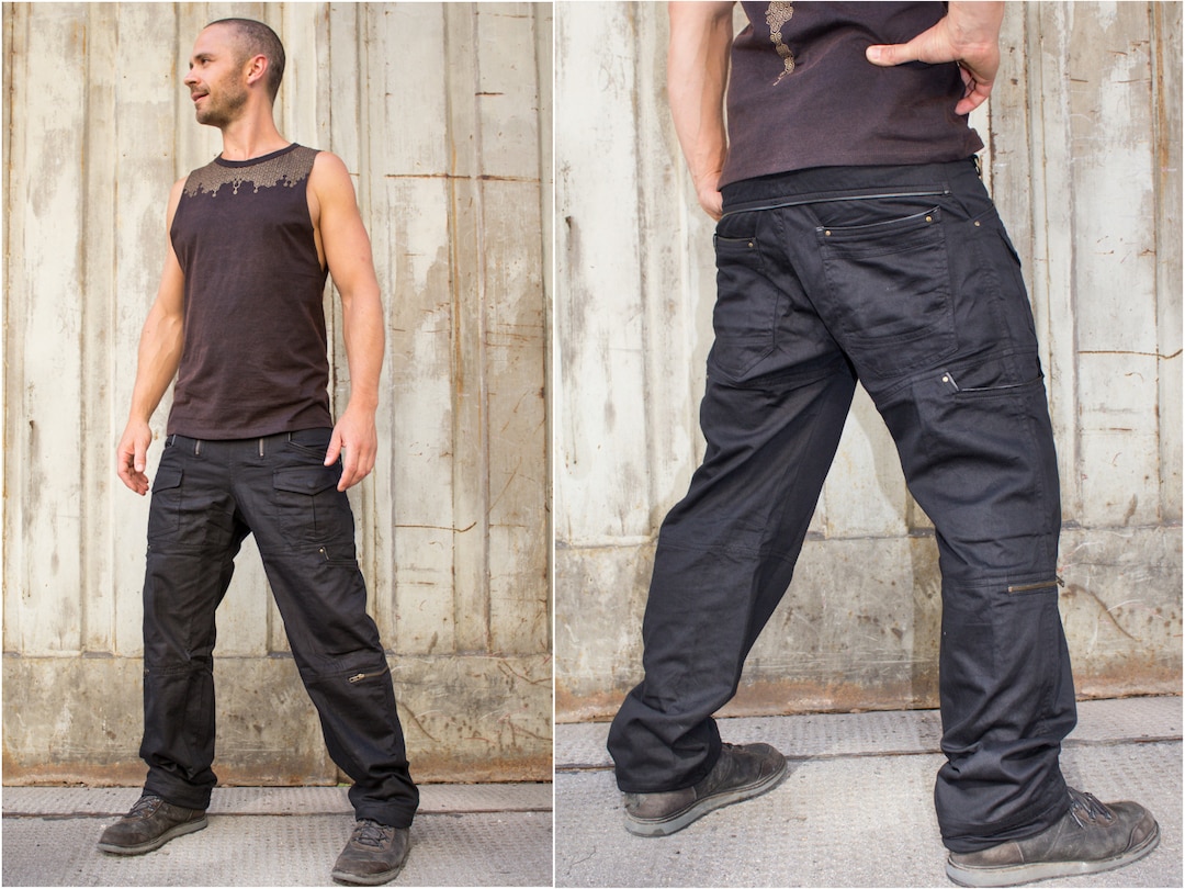 Mens Baggy Cargo Pants Goth Techwear Alternative Mens Clothing