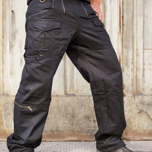 Mens Baggy Cargo Pants Goth Techwear Alternative Mens Clothing Cyberpunk Multi Pocket Trousers | Dark Miltary Cyberpunk 2077 Goth Cosplay image 7