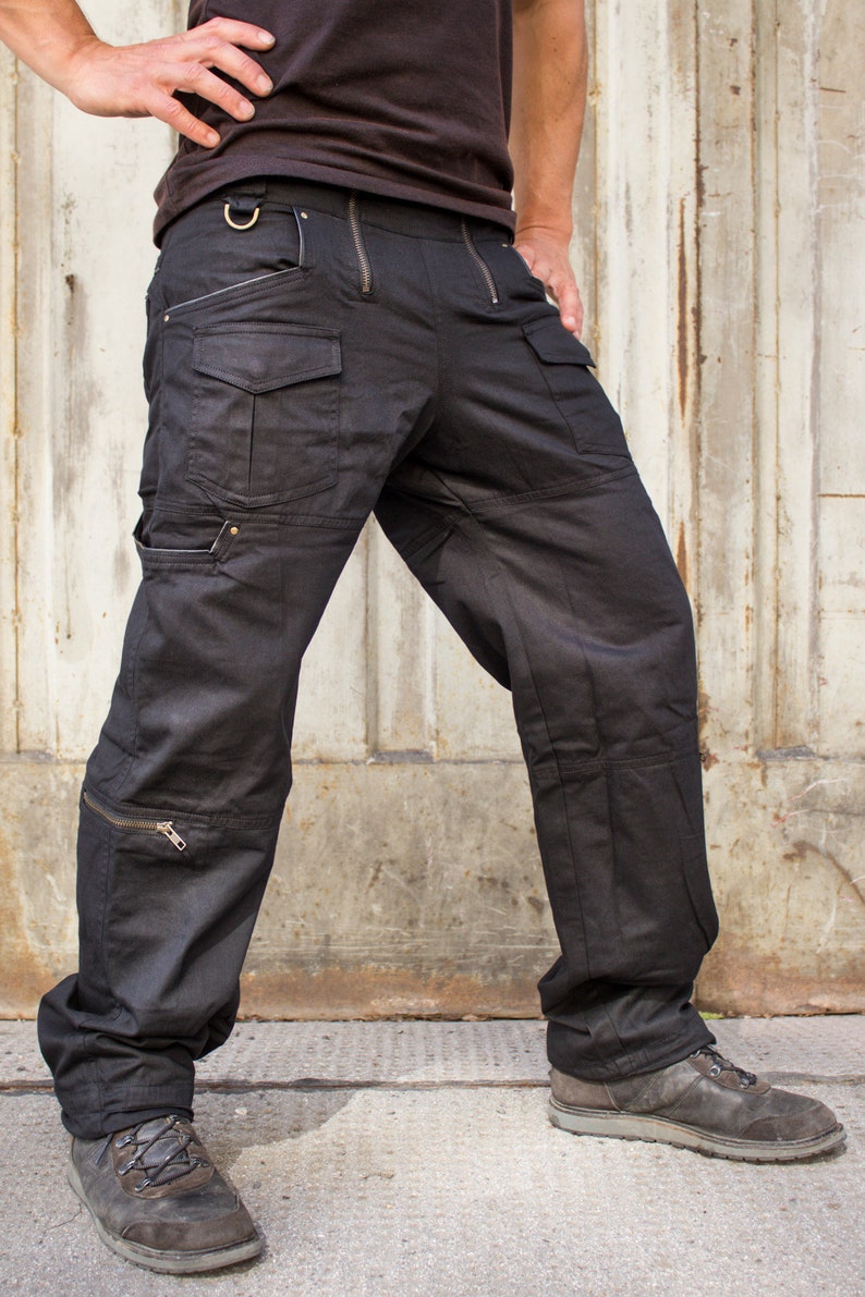 Mens Baggy Cargo Pants Goth Techwear Alternative Mens Clothing Cyberpunk Multi Pocket Trousers | Dark Miltary Cyberpunk 2077 Goth Cosplay image 7