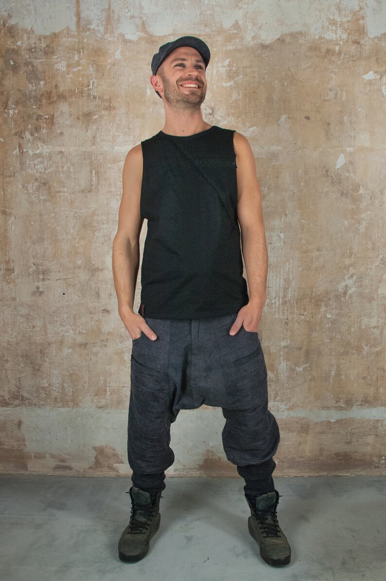 Drop Armhole Star Wars Shirt or Cyber Goth Mens Shirt with Black on Black Print Rave Wear Sith Costume