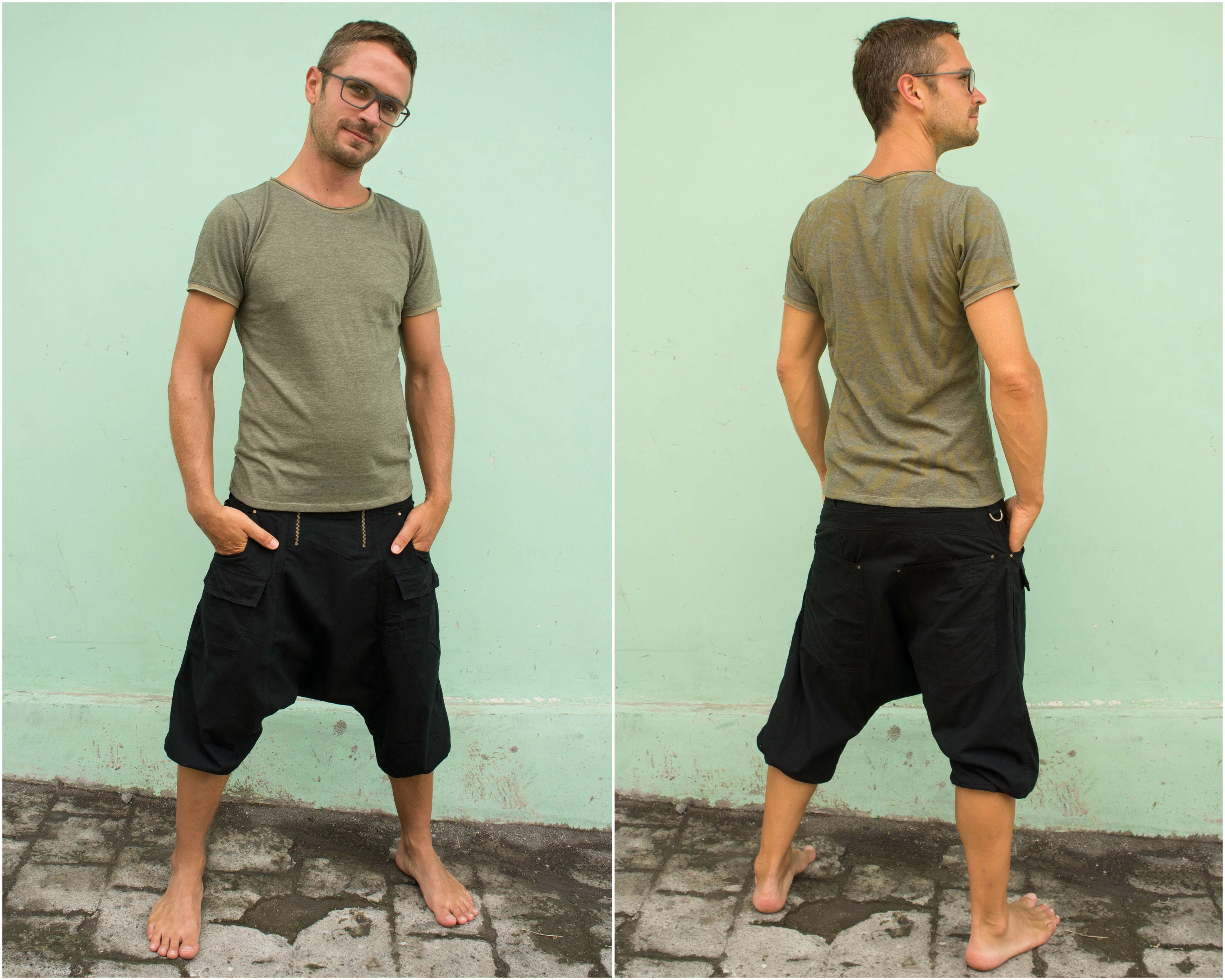 Ninja Pants Harem Shorts Rave Shorts Samurai Pants | Etsy