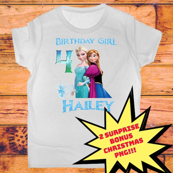 Personalized Frozen Elsa birthday shirt png, decal  iron on transfer,digital file