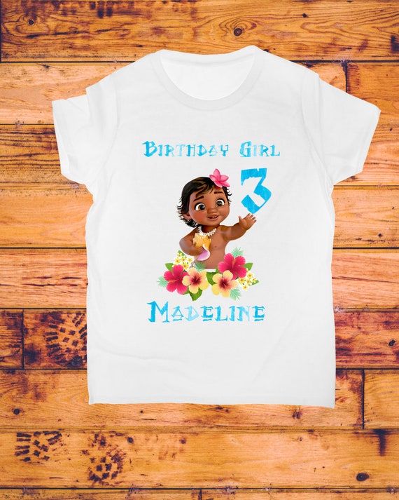 Baby Moana Birthday Shirt Png Transfer Iron On Applique Etsy