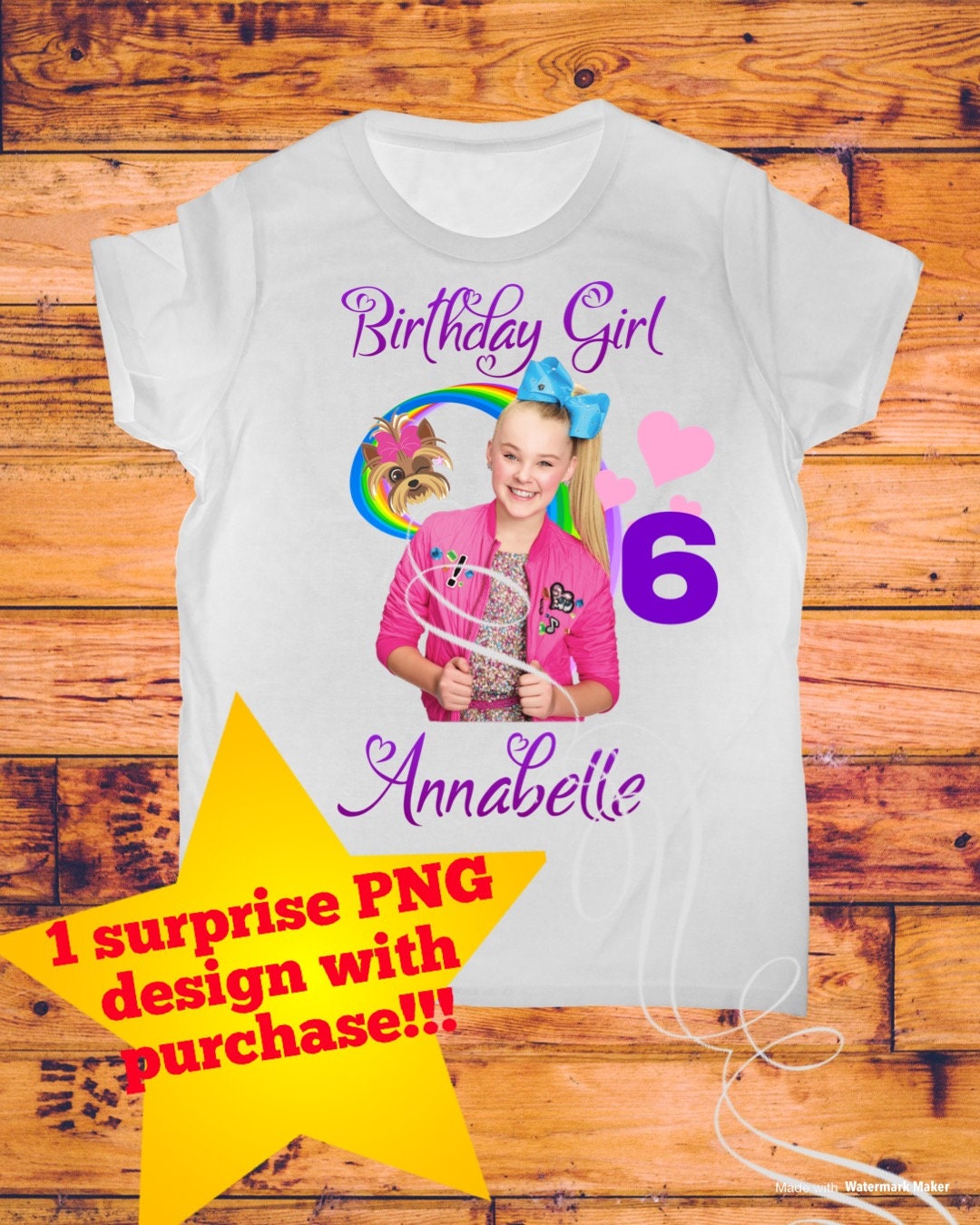 JoJo Siwa Birthday shirt PNG iron on applique design | Etsy