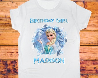 Frozen Elsa birthday shirt png, decal  iron on transfer,digital file personalized