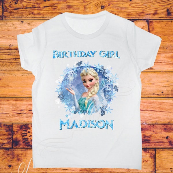 Frozen Elsa birthday shirt png, decal  iron on transfer,digital file personalized