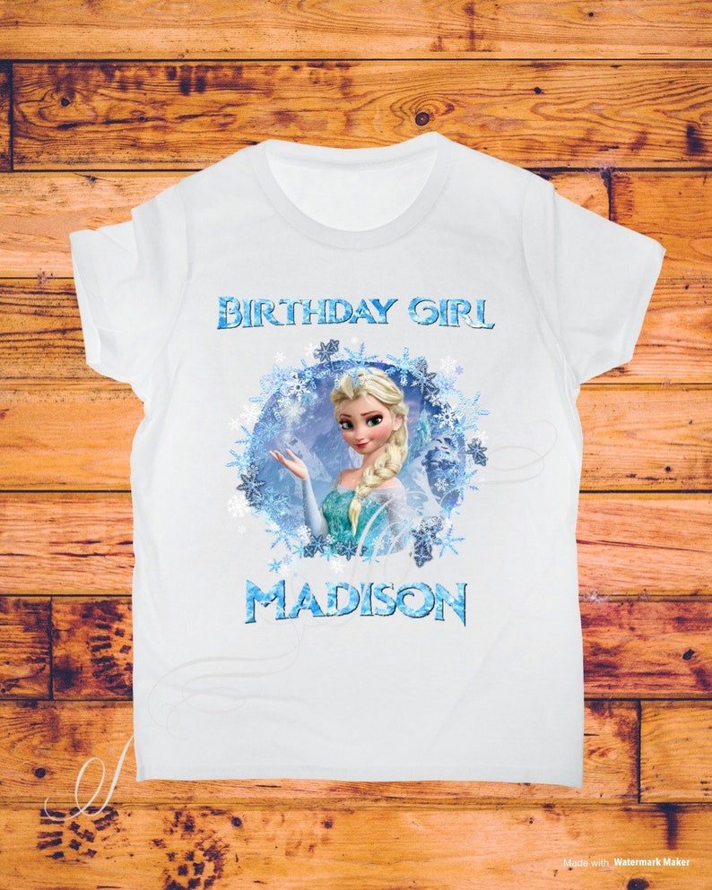 Personalized Frozen Elsa birthday shirt png, decal iron on transfer,digital file image 2