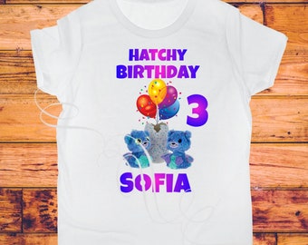 Hatchimals Birthday shirt svg iron on applique design, digital file shirt transfer