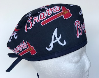 Atlanta Braves Scrub Hat: Handmade Cotton Surgical Cap