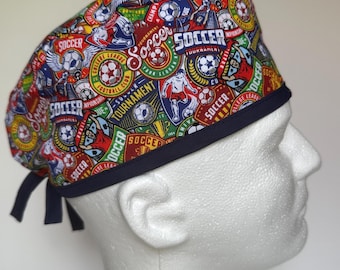 Fußball | Scrub-Hut | Futbol | Einlagig | Atmungsaktiv | Chirurgische Haube | Krankenschwester Geschenk | Doktor Geschenk