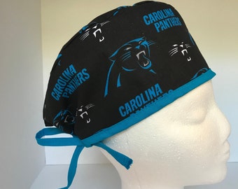 Gorro quirúrgico de algodón hecho a mano de los Carolina Panthers