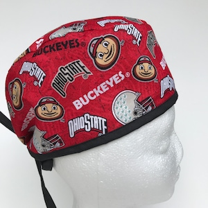 Louisville Cardinals (college) Men's Skull/Chemo Surgical Scrub Hat/Cap  Handmade